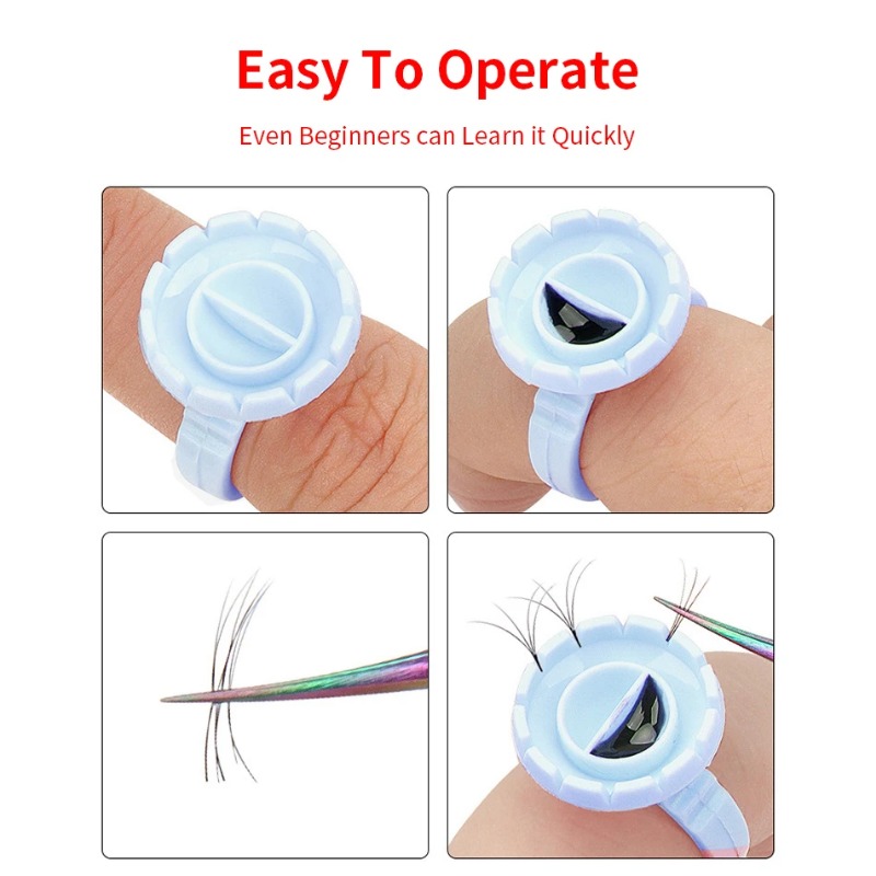 Eyelash Extension Last - 100 Pcs 일회용 속눈썹 접착제 링
