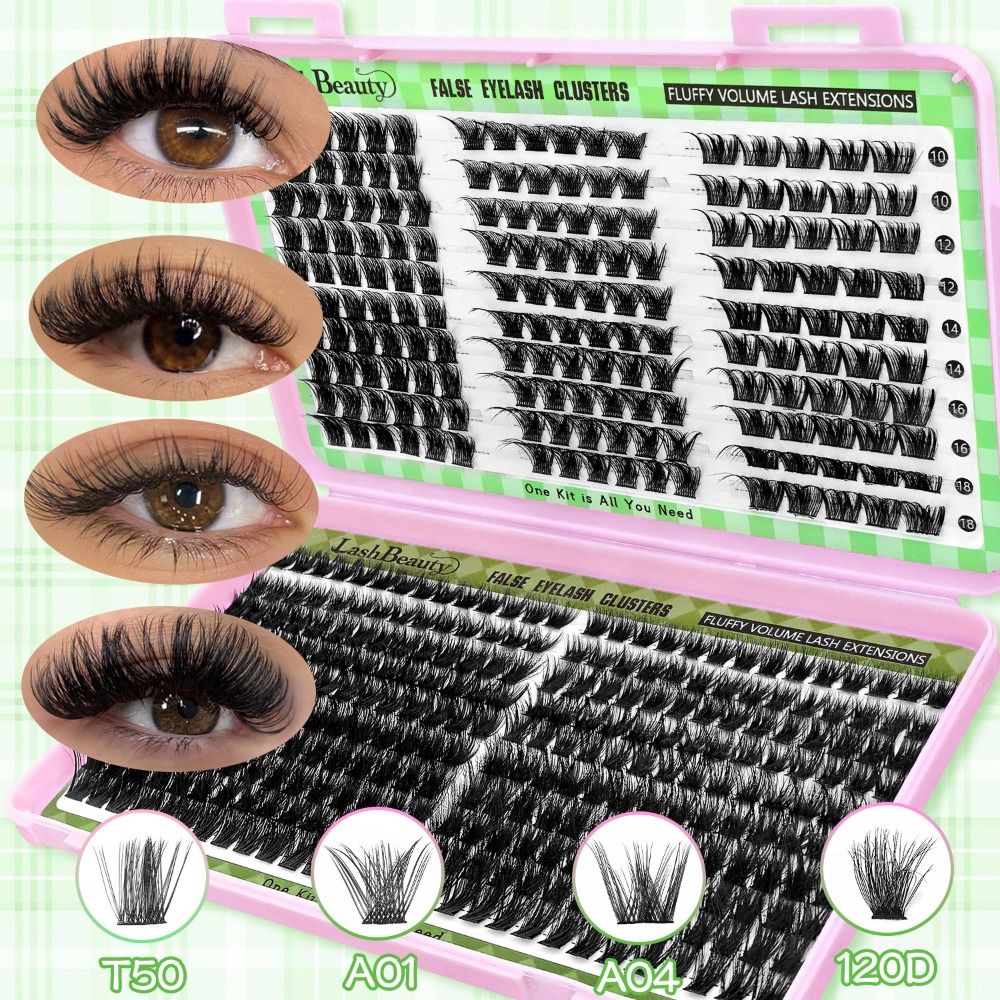Eyelash Extension Cluster - 내추럴 룩 인조 속눈썹 본드 앤