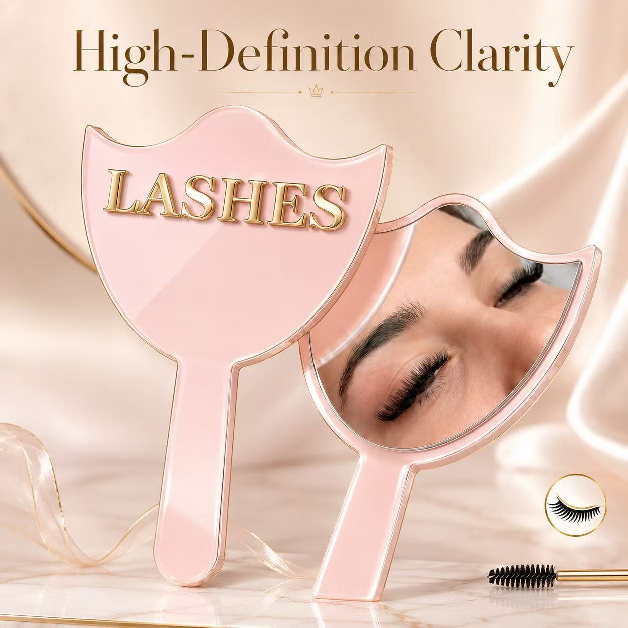 Eyelash Extension Course - HD 글래스 속눈썹 연장용 손잡이 거울,