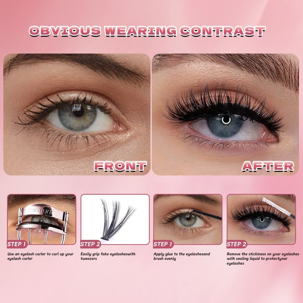 8-16mm 길이의 자연스러운 속눈썹, 가볍고 풍성한  - Eyelash Extension Cluster 리뷰 및 가격