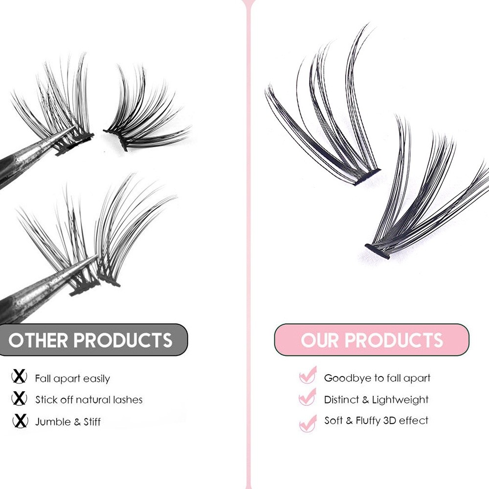 8-16mm 길이의 자연스러운 속눈썹, 가볍고 풍성한  - Eyelash Extension Cluster 리뷰 및 가격